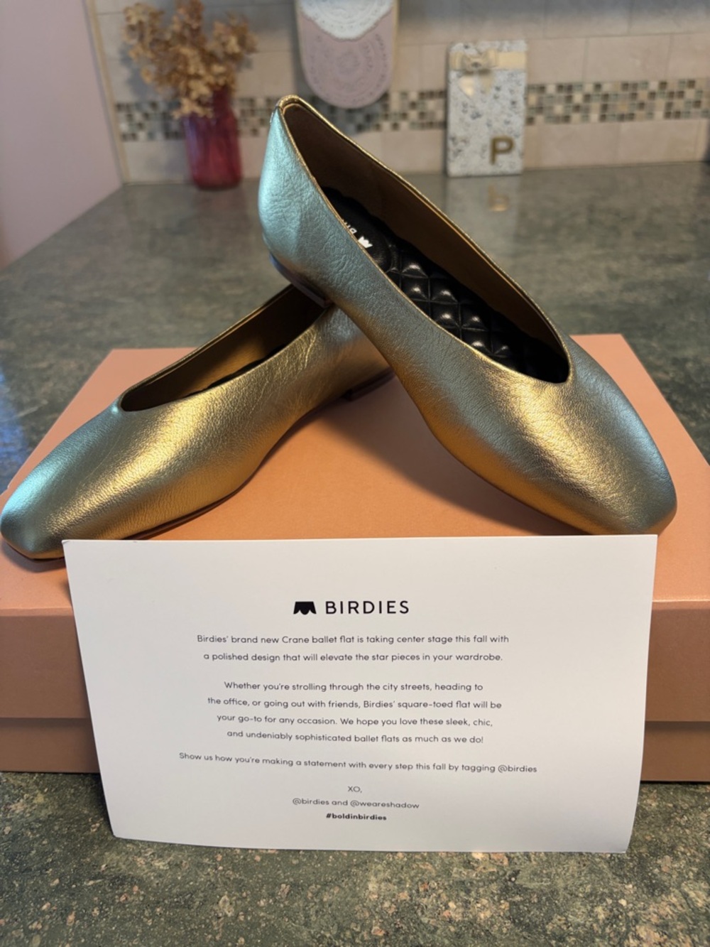 NWT Birdies Metallic Crane ballet Flats!⭐️